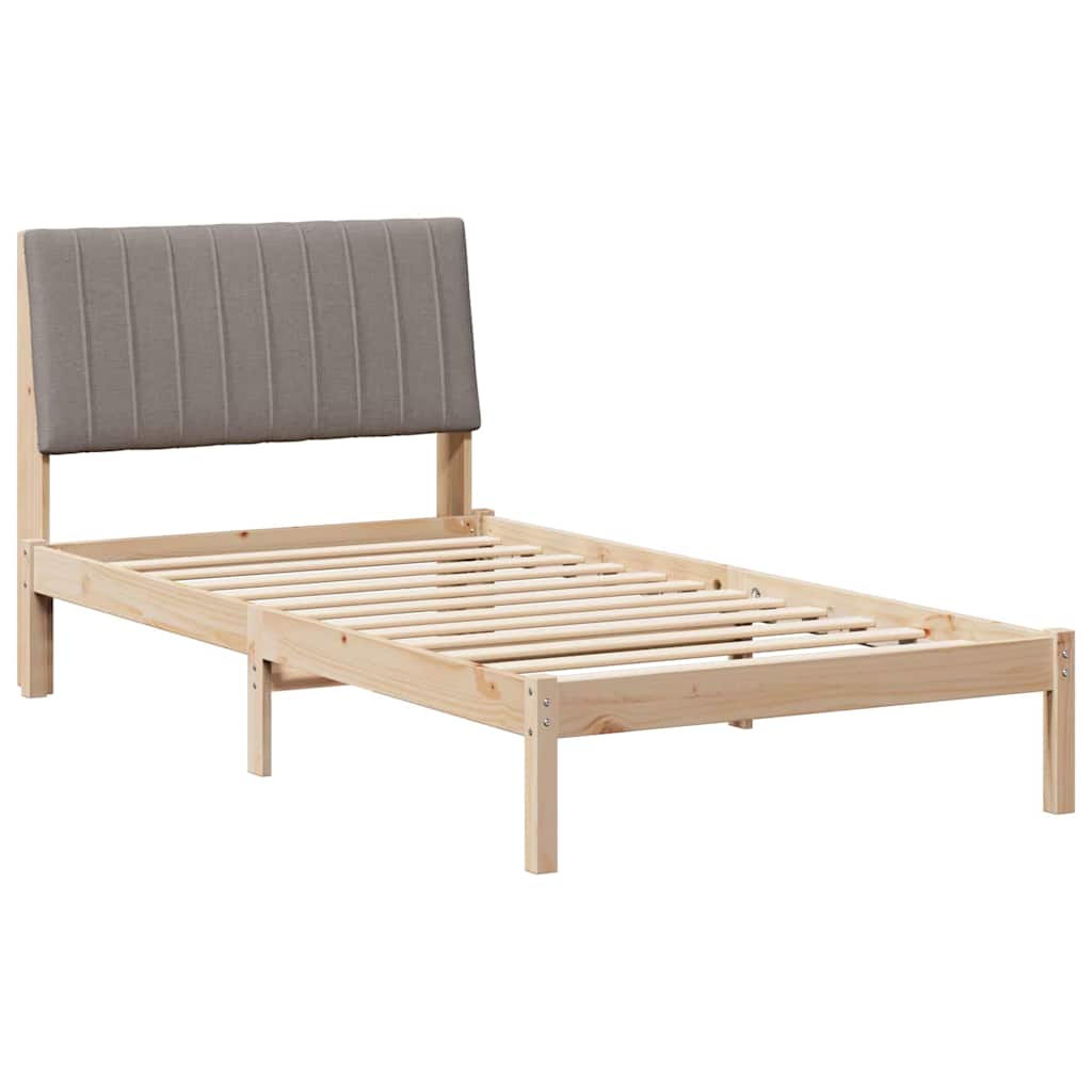 Bedframe met hoofdeinde Bruin 100 x 200 cm Massief grenenhout is nu te koop bij PeponiXL, paradijselijk wonen!