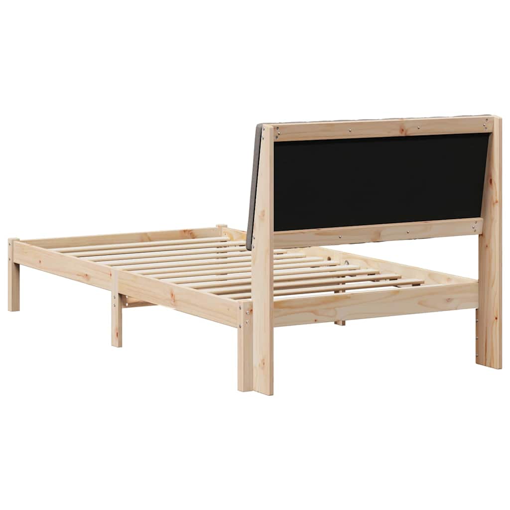 Bedframe met hoofdeinde Bruin 100 x 200 cm Massief grenenhout is nu te koop bij PeponiXL, paradijselijk wonen!