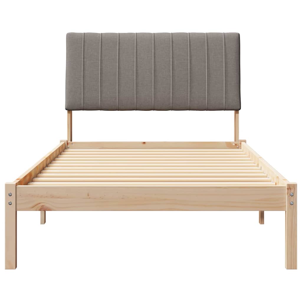 Bedframe met hoofdeinde Bruin 100 x 200 cm Massief grenenhout is nu te koop bij PeponiXL, paradijselijk wonen!