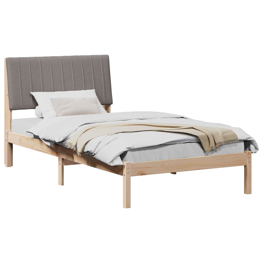 Bedframe met hoofdeinde Bruin 100 x 200 cm Massief grenenhout is nu te koop bij PeponiXL, paradijselijk wonen!