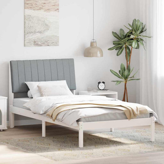 Bedframe met hoofdeinde Wit 100 x 200 cm Massief grenenhout is nu te koop bij PeponiXL, paradijselijk wonen!