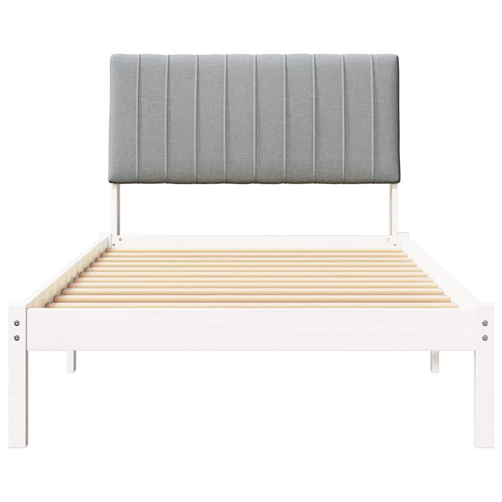 Bedframe met hoofdeinde Wit 100 x 200 cm Massief grenenhout is nu te koop bij PeponiXL, paradijselijk wonen!