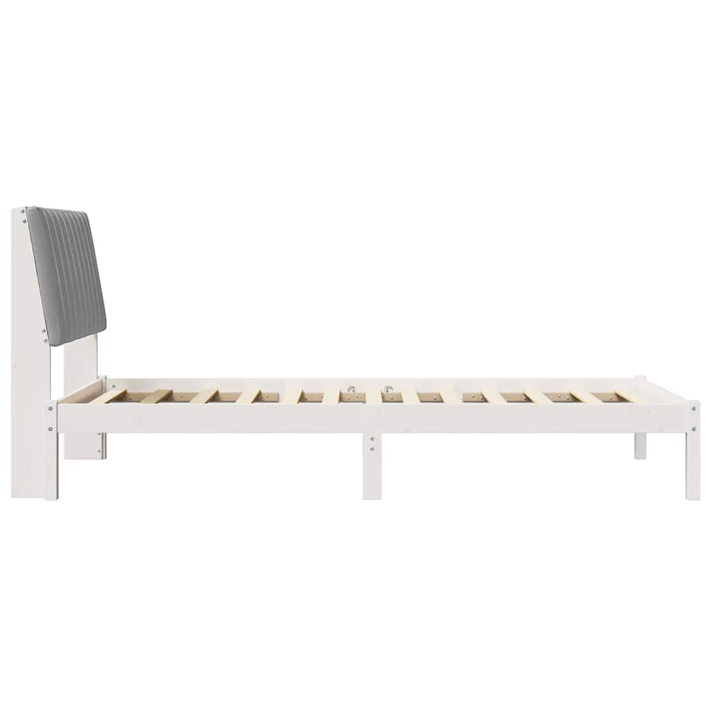 Bedframe met hoofdeinde Wit 100 x 200 cm Massief grenenhout is nu te koop bij PeponiXL, paradijselijk wonen!