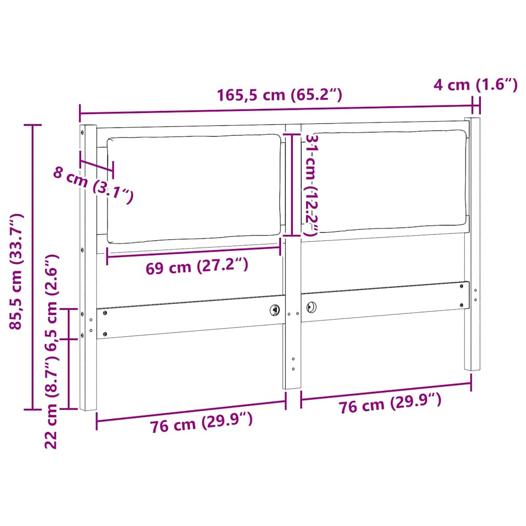 Hoofdbord Anders Bruin 160 cm Massief grenenhout is nu te koop bij PeponiXL, paradijselijk wonen!