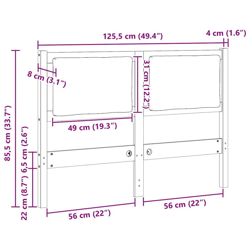 Hoofdbord Anders Bruin 120 cm Massief grenenhout is nu te koop bij PeponiXL, paradijselijk wonen!