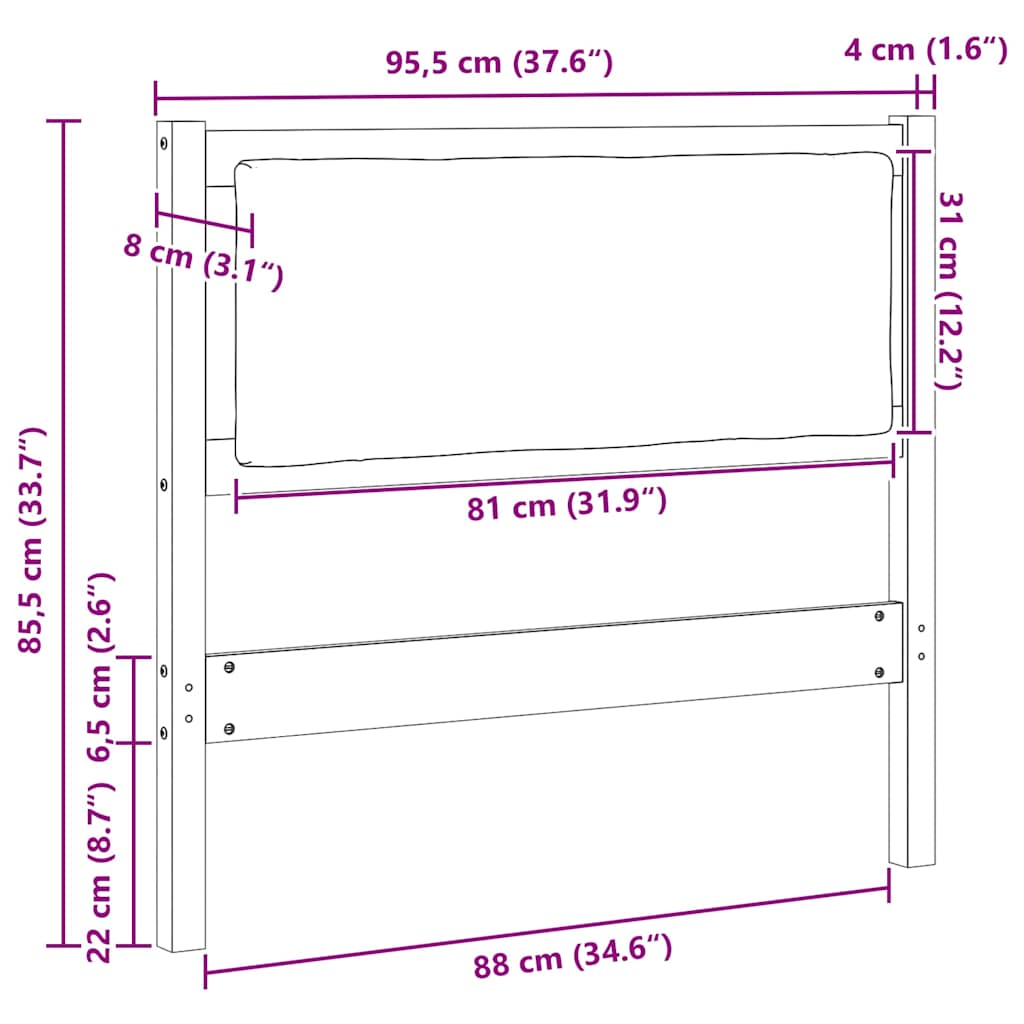 Hoofdbord Anders Bruin 90 cm Massief grenenhout is nu te koop bij PeponiXL, paradijselijk wonen!
