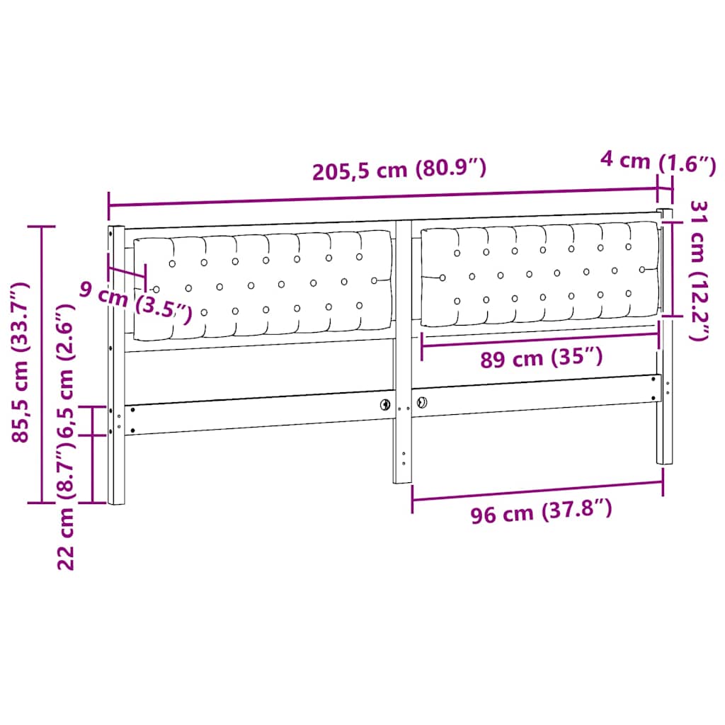 Hoofdbord Anders Wit en lichtgrijs 200 cm Massief grenenhout is nu te koop bij PeponiXL, paradijselijk wonen!