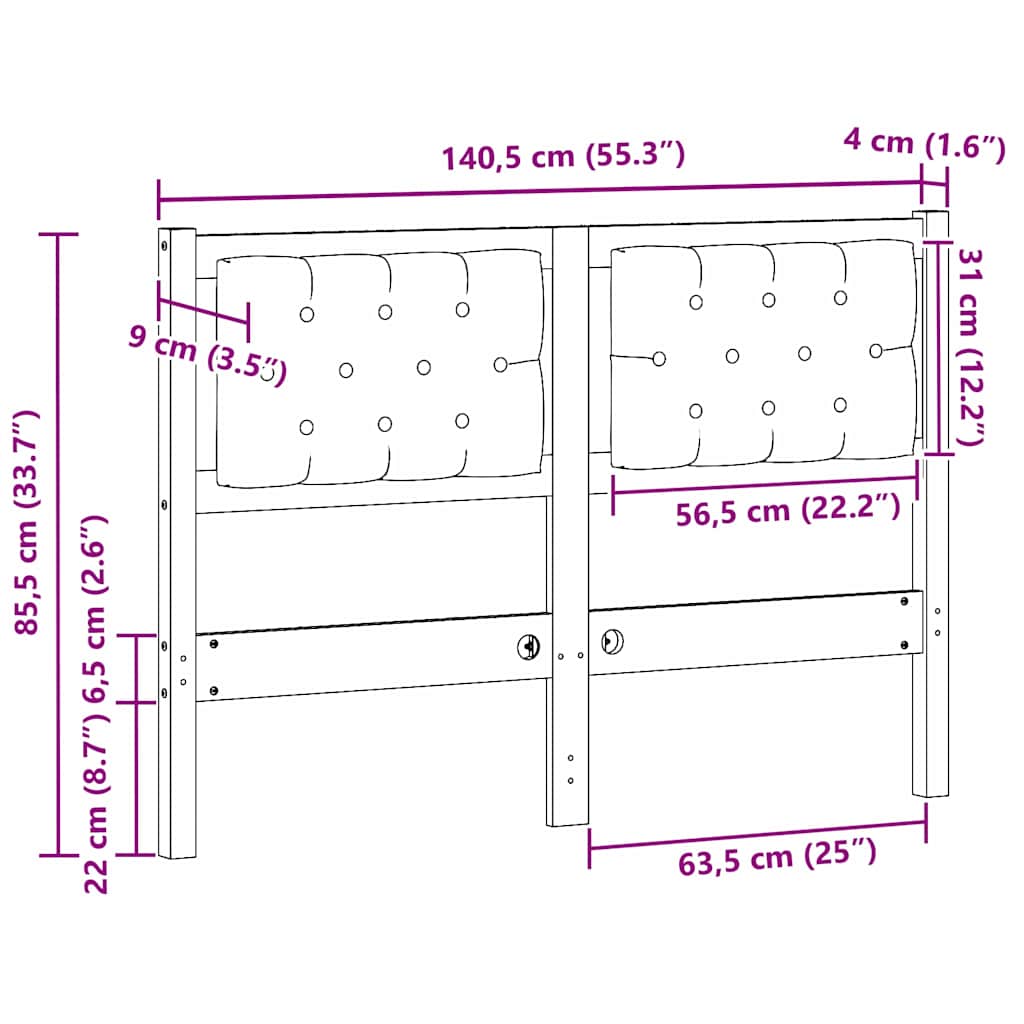 Hoofdbord Anders Wit en lichtgrijs 135 cm Massief grenenhout is nu te koop bij PeponiXL, paradijselijk wonen!