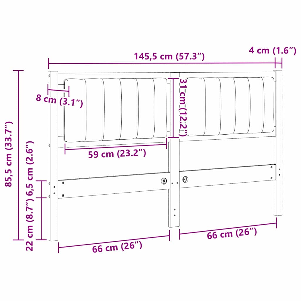 Gestoffeerd hoofdbord Bruin 140 cm Massief grenenhout is nu te koop bij PeponiXL, paradijselijk wonen!