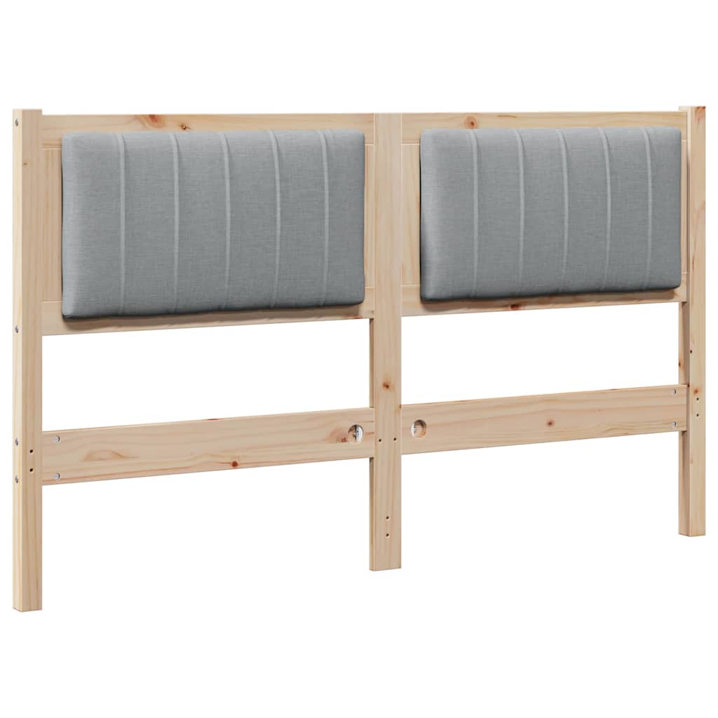 Gestoffeerd hoofdbord Bruin 135 cm Massief grenenhout is nu te koop bij PeponiXL, paradijselijk wonen!
