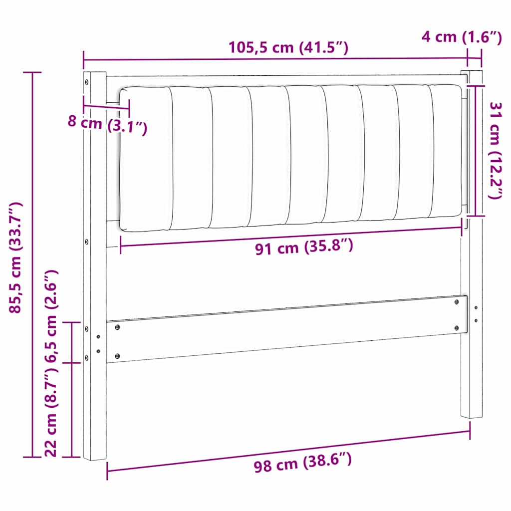Gestoffeerd hoofdbord Lichtgrijs 100 cm Massief grenenhout is nu te koop bij PeponiXL, paradijselijk wonen!