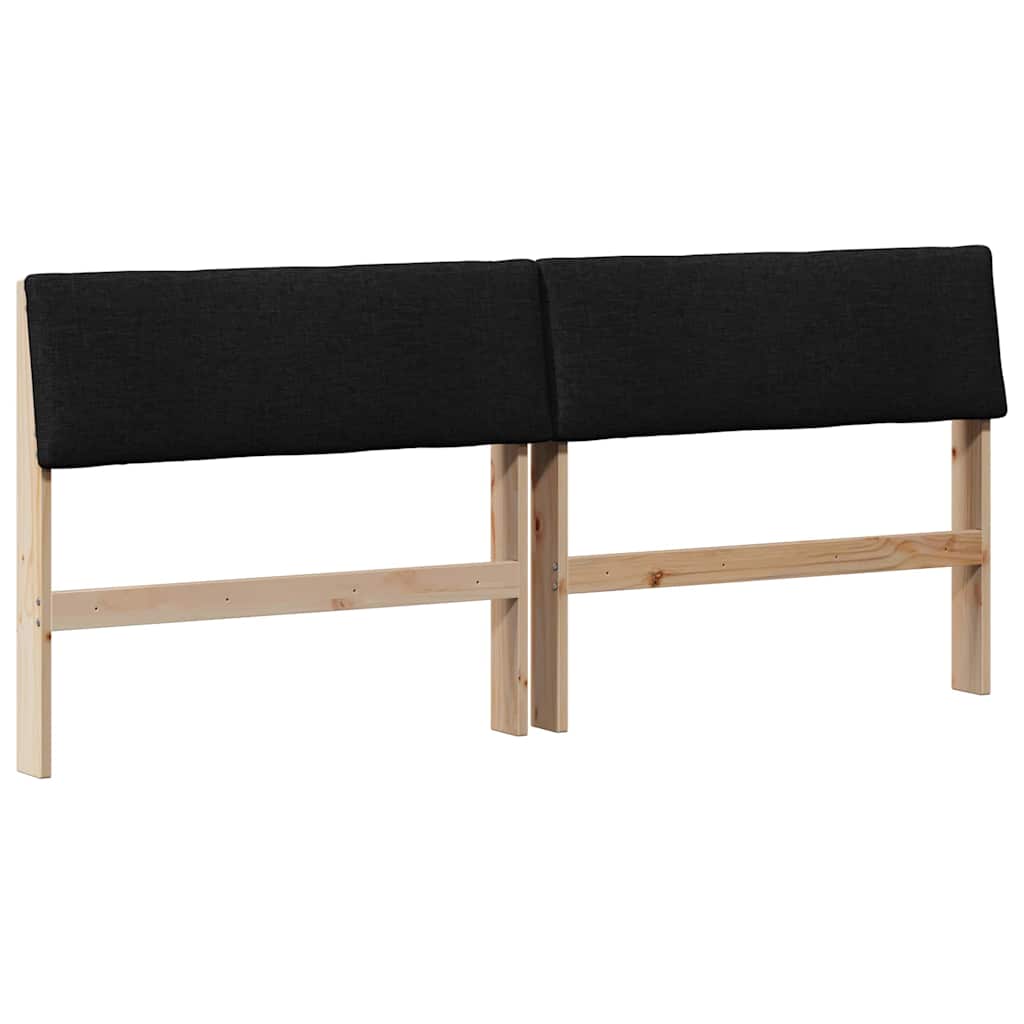 Gestoffeerd hoofdbord Zwart 200 cm Massief grenenhout is nu te koop bij PeponiXL, paradijselijk wonen!
