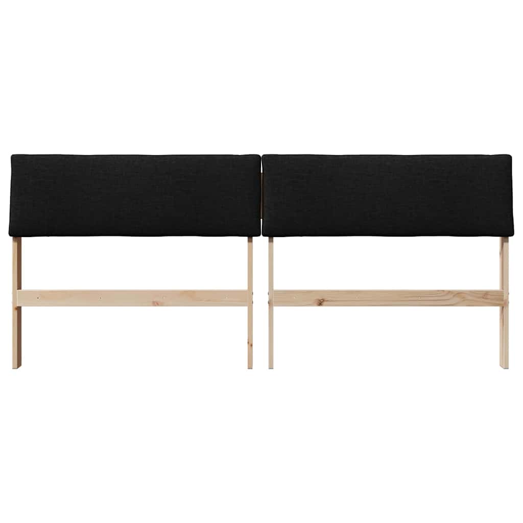 Gestoffeerd hoofdbord Zwart 180 cm Massief grenenhout is nu te koop bij PeponiXL, paradijselijk wonen!