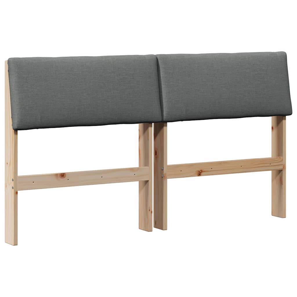 Gestoffeerd hoofdbord Donkergrijs 160 cm Massief grenenhout is nu te koop bij PeponiXL, paradijselijk wonen!