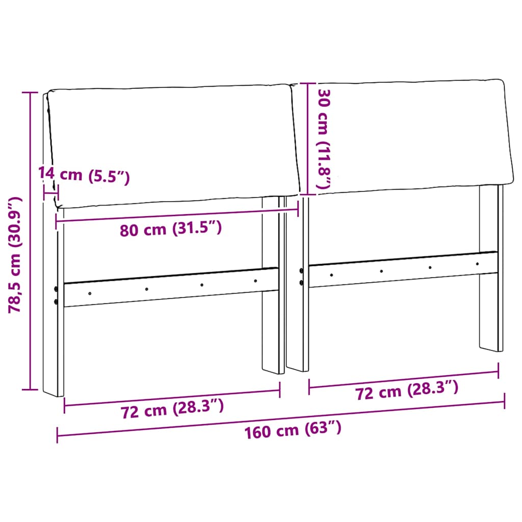 Gestoffeerd hoofdbord Taupe 160 cm Massief grenenhout is nu te koop bij PeponiXL, paradijselijk wonen!