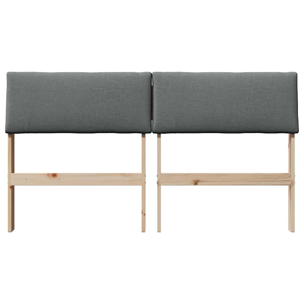 Gestoffeerd hoofdbord Donkergrijs 150 cm Massief grenenhout is nu te koop bij PeponiXL, paradijselijk wonen!