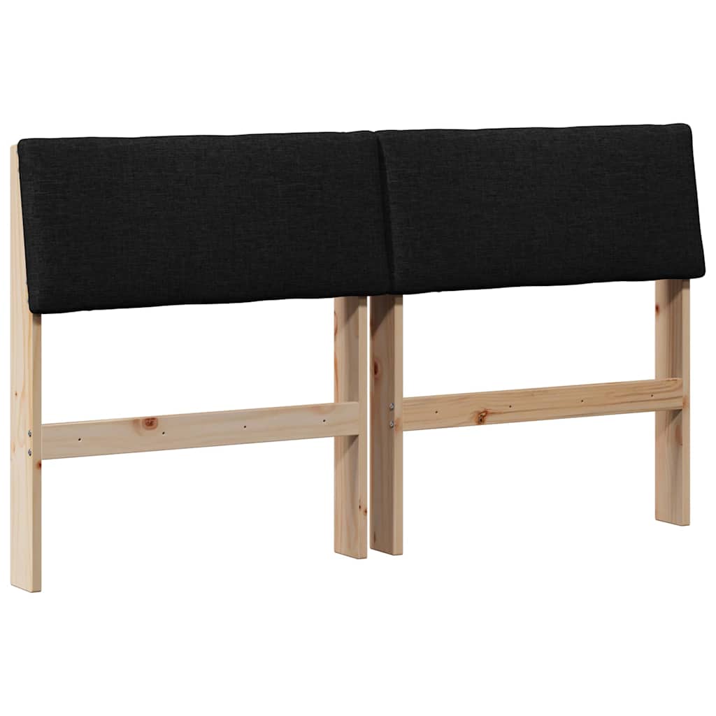Gestoffeerd hoofdbord Zwart 150 cm Massief grenenhout is nu te koop bij PeponiXL, paradijselijk wonen!