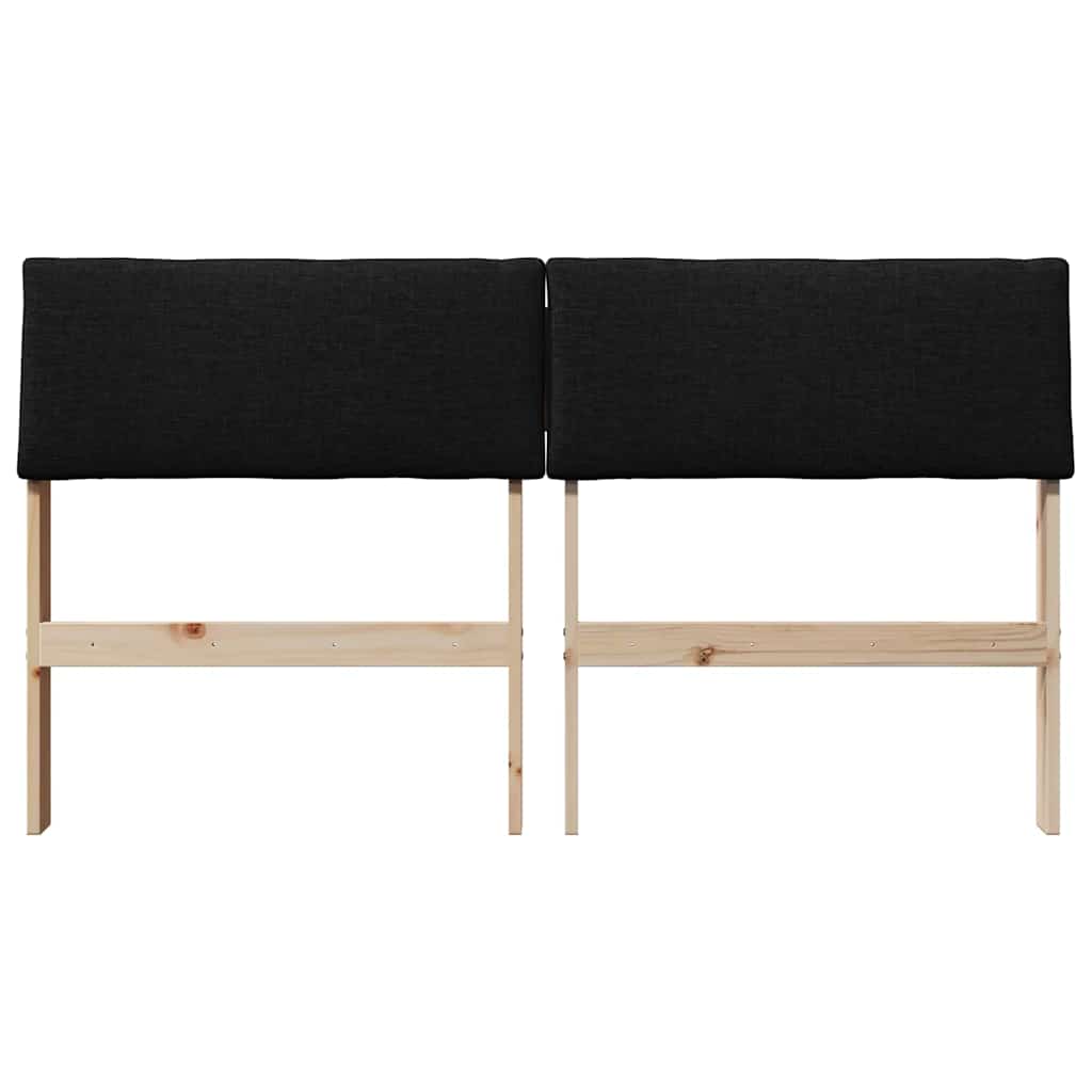Gestoffeerd hoofdbord Zwart 150 cm Massief grenenhout is nu te koop bij PeponiXL, paradijselijk wonen!