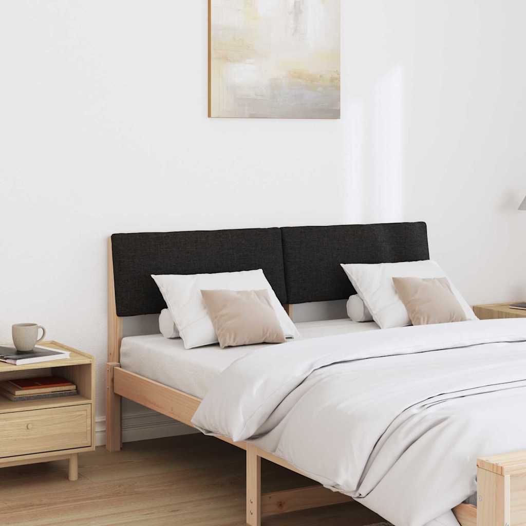 Gestoffeerd hoofdbord Zwart 140 cm Massief grenenhout is nu te koop bij PeponiXL, paradijselijk wonen!