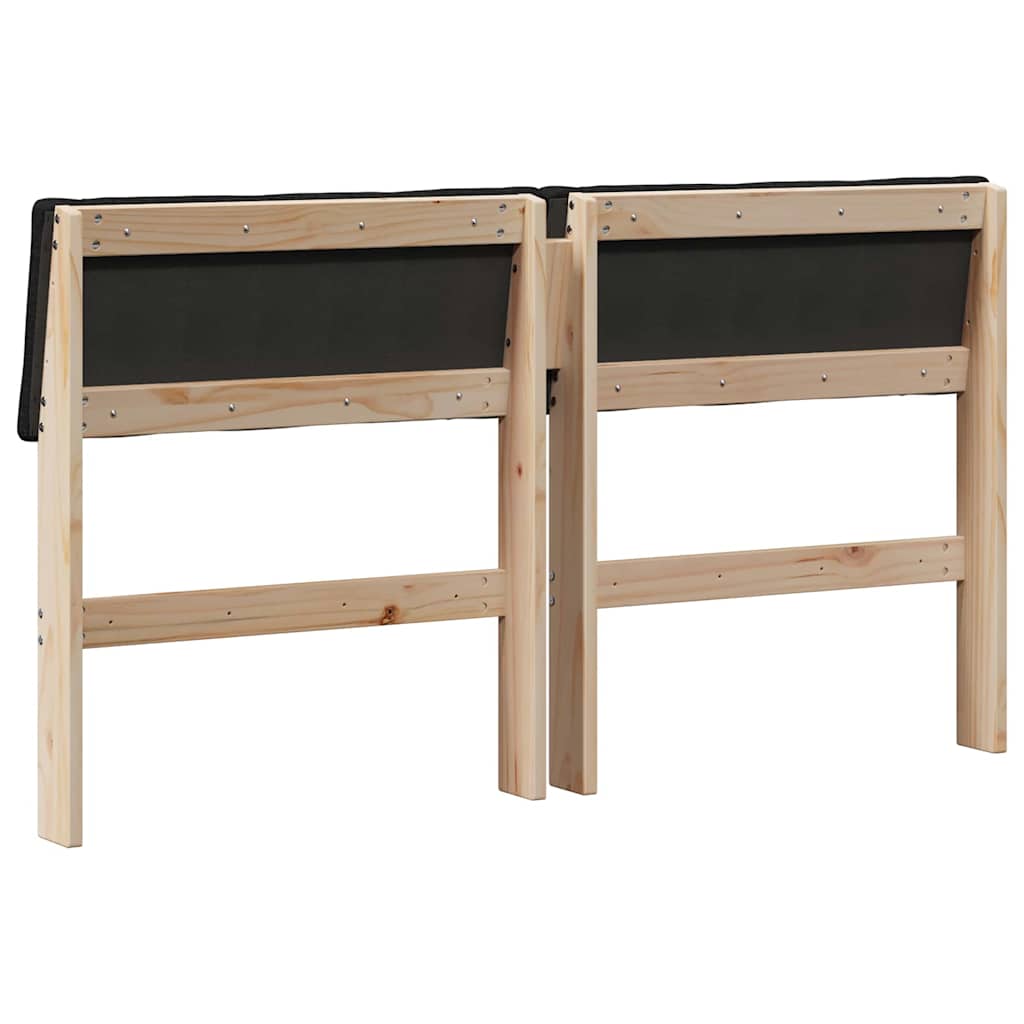 Gestoffeerd hoofdbord Zwart 140 cm Massief grenenhout is nu te koop bij PeponiXL, paradijselijk wonen!