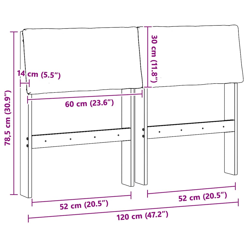 Gestoffeerd hoofdbord Donkergrijs 120 cm Massief grenenhout is nu te koop bij PeponiXL, paradijselijk wonen!