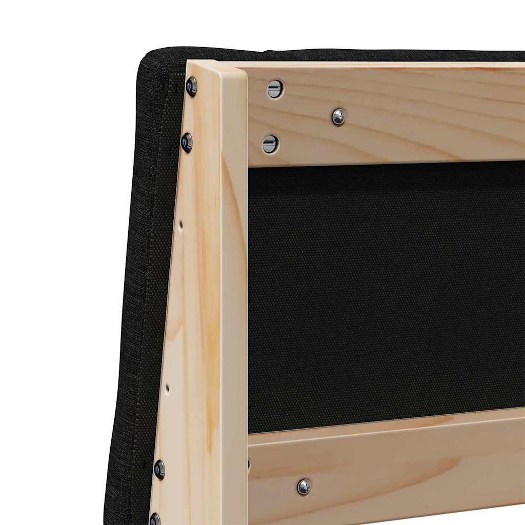 Gestoffeerd hoofdbord Zwart 120 cm Massief grenenhout is nu te koop bij PeponiXL, paradijselijk wonen!