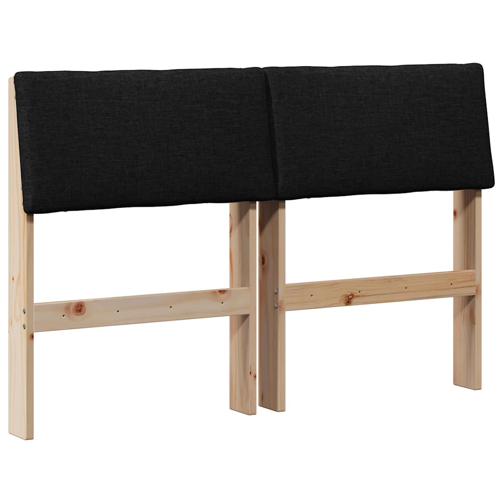 Gestoffeerd hoofdbord Zwart 120 cm Massief grenenhout is nu te koop bij PeponiXL, paradijselijk wonen!