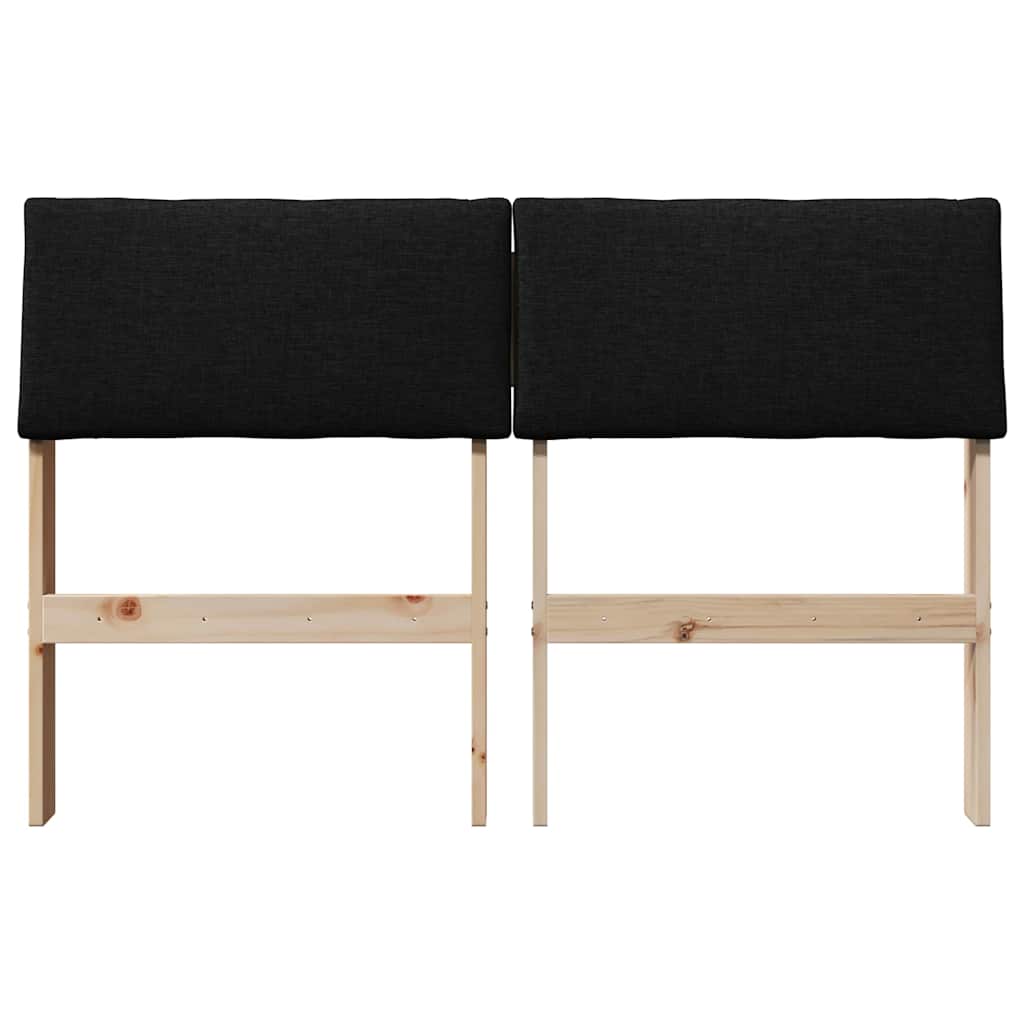 Gestoffeerd hoofdbord Zwart 120 cm Massief grenenhout is nu te koop bij PeponiXL, paradijselijk wonen!