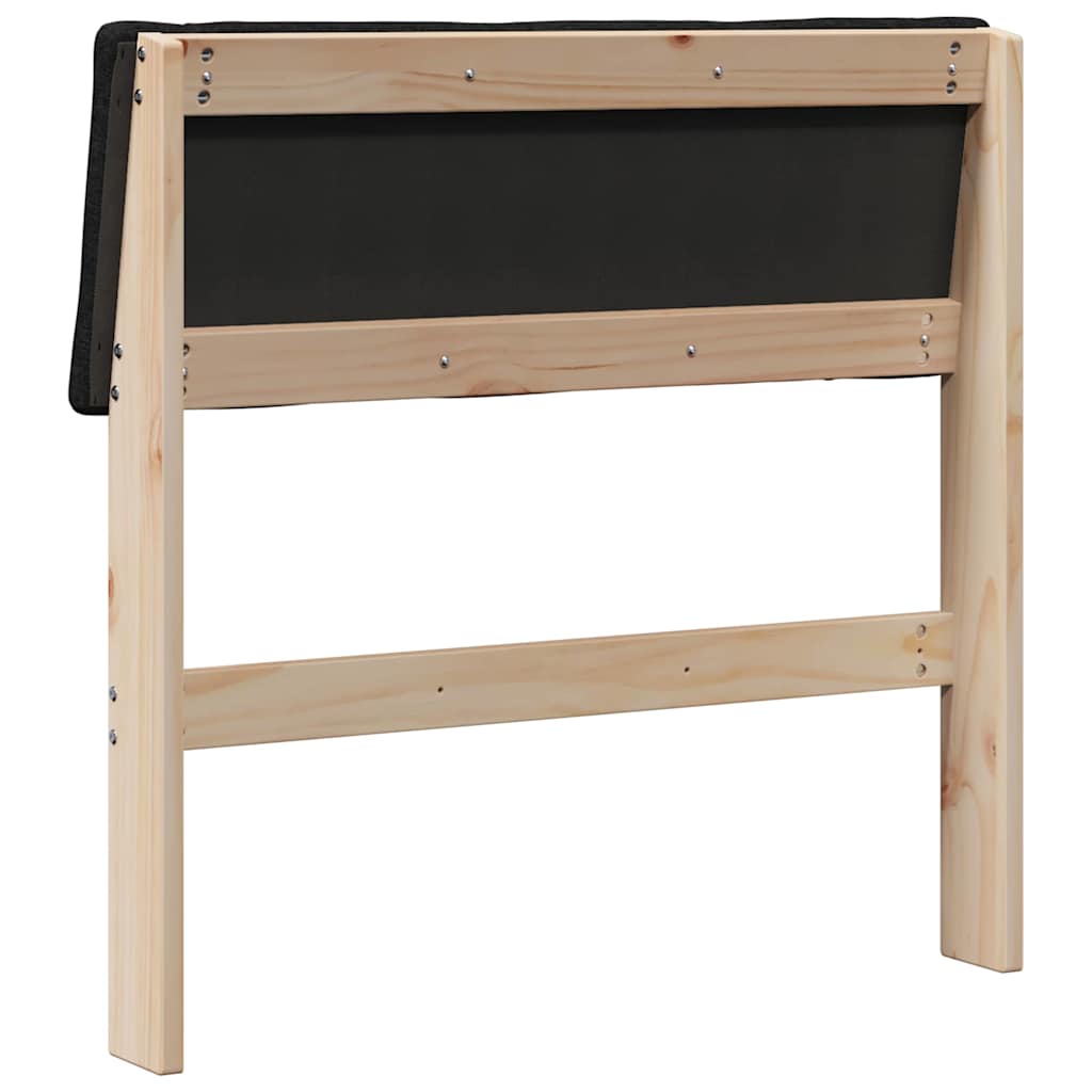 Gestoffeerd hoofdbord Zwart 75 cm Massief grenenhout is nu te koop bij PeponiXL, paradijselijk wonen!