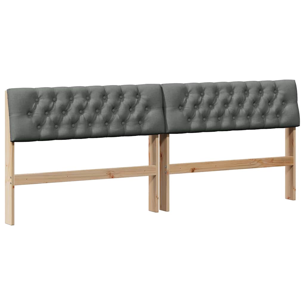 Gestoffeerd hoofdbord Donkergrijs 200 cm Massief grenenhout is nu te koop bij PeponiXL, paradijselijk wonen!