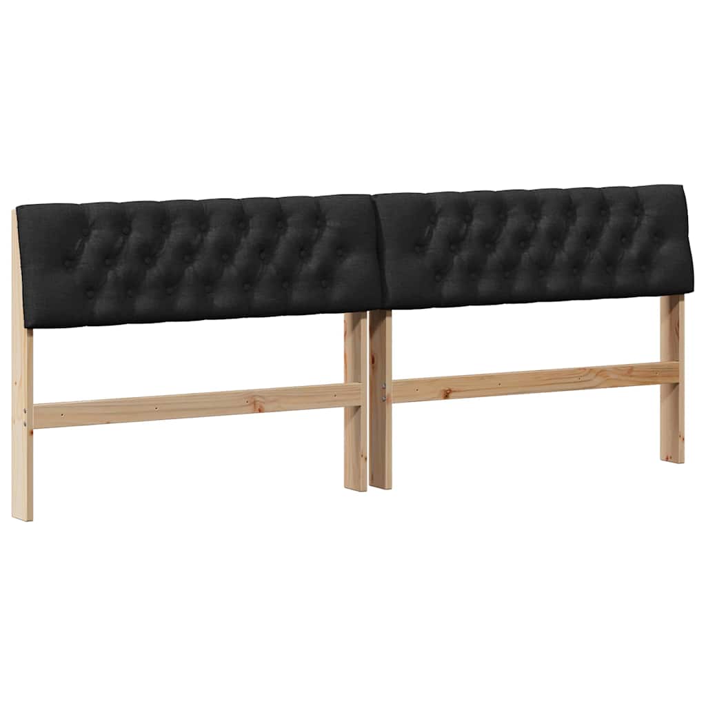 Gestoffeerd hoofdbord Zwart 200 cm Massief grenenhout is nu te koop bij PeponiXL, paradijselijk wonen!