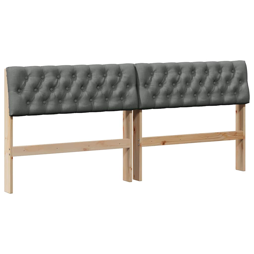 Gestoffeerd hoofdbord Donkergrijs 180 cm Massief grenenhout is nu te koop bij PeponiXL, paradijselijk wonen!