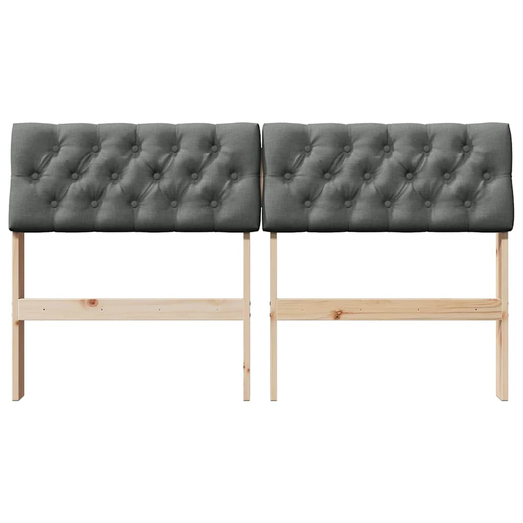 Gestoffeerd hoofdbord Donkergrijs 150 cm Massief grenenhout is nu te koop bij PeponiXL, paradijselijk wonen!