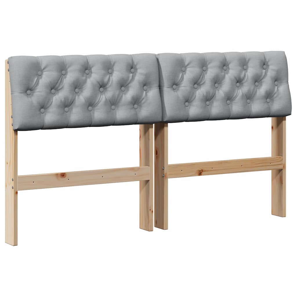 Gestoffeerd hoofdbord Lichtgrijs 140 cm Massief grenenhout is nu te koop bij PeponiXL, paradijselijk wonen!