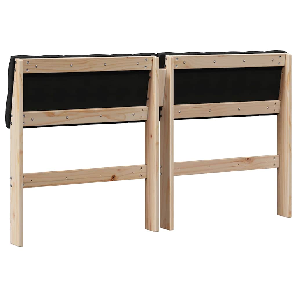 Gestoffeerd hoofdbord Zwart 140 cm Massief grenenhout is nu te koop bij PeponiXL, paradijselijk wonen!