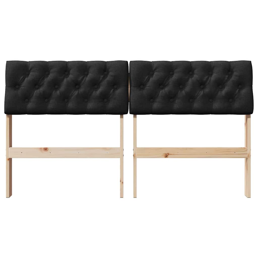 Gestoffeerd hoofdbord Zwart 140 cm Massief grenenhout is nu te koop bij PeponiXL, paradijselijk wonen!