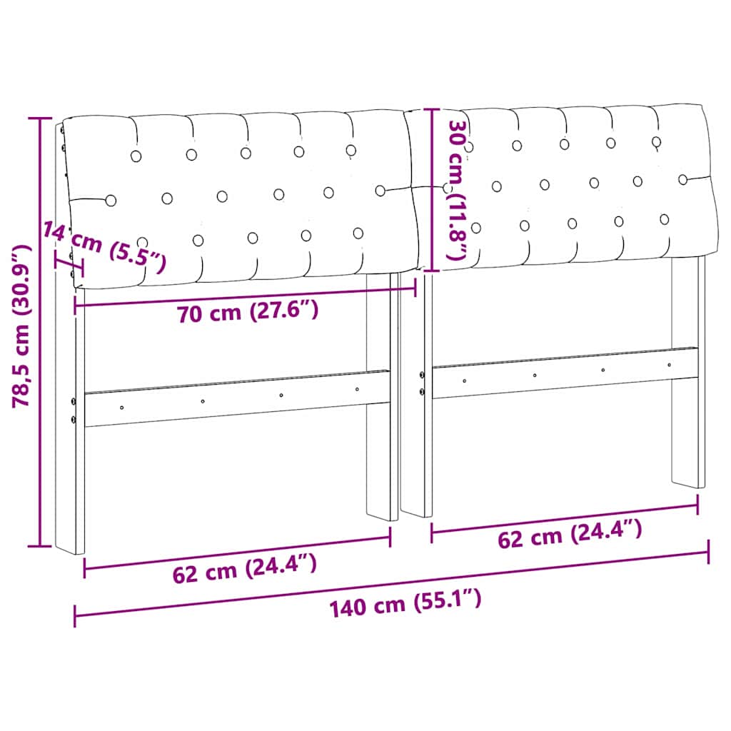 Gestoffeerd hoofdbord Zwart 140 cm Massief grenenhout is nu te koop bij PeponiXL, paradijselijk wonen!