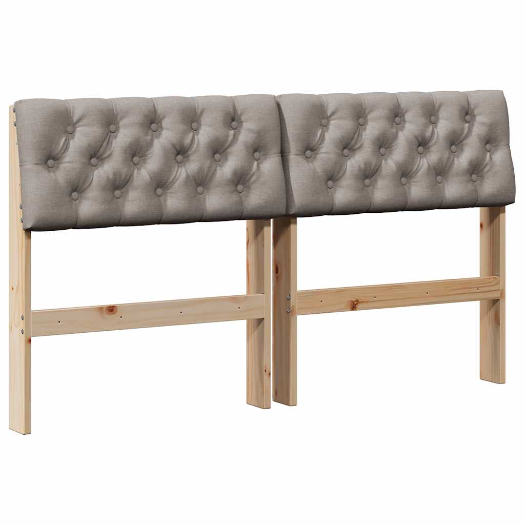 Gestoffeerd hoofdbord Taupe 140 cm Massief grenenhout is nu te koop bij PeponiXL, paradijselijk wonen!
