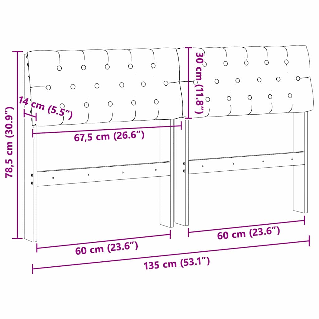 Gestoffeerd hoofdbord Donkergrijs 135 cm Massief grenenhout is nu te koop bij PeponiXL, paradijselijk wonen!