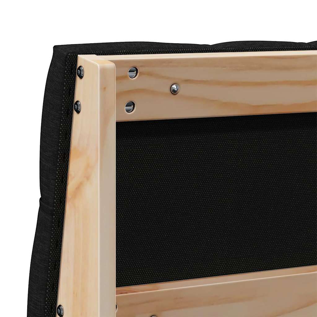 Gestoffeerd hoofdbord Zwart 135 cm Massief grenenhout is nu te koop bij PeponiXL, paradijselijk wonen!