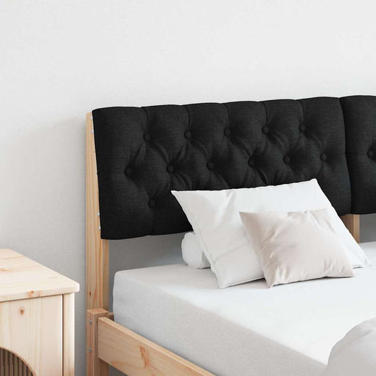 Gestoffeerd hoofdbord Zwart 135 cm Massief grenenhout is nu te koop bij PeponiXL, paradijselijk wonen!