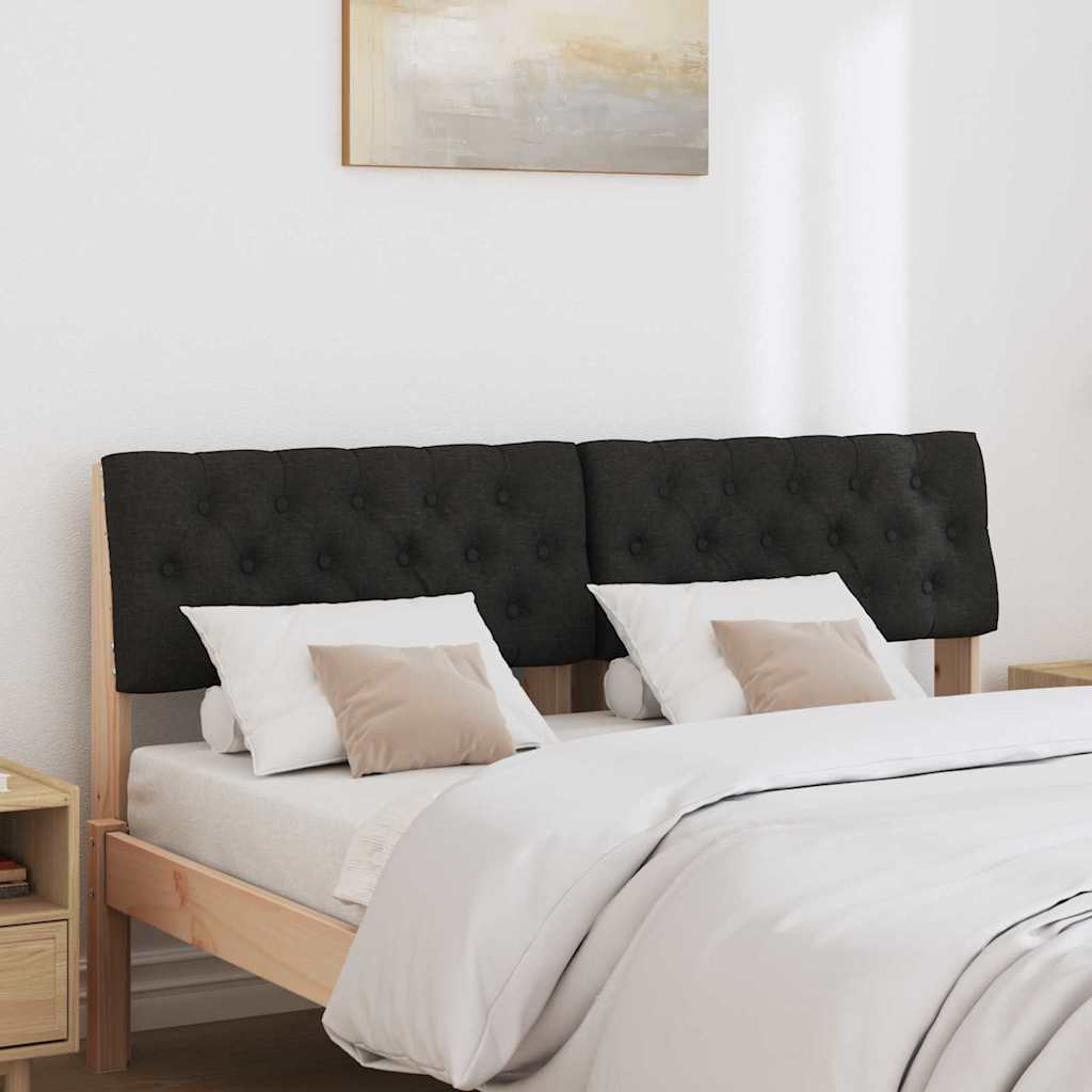 Gestoffeerd hoofdbord Zwart 135 cm Massief grenenhout is nu te koop bij PeponiXL, paradijselijk wonen!
