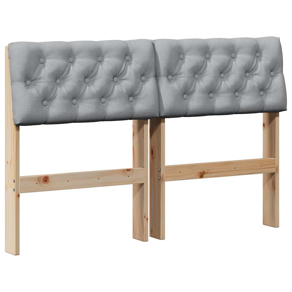Gestoffeerd hoofdbord Lichtgrijs 120 cm Massief grenenhout is nu te koop bij PeponiXL, paradijselijk wonen!