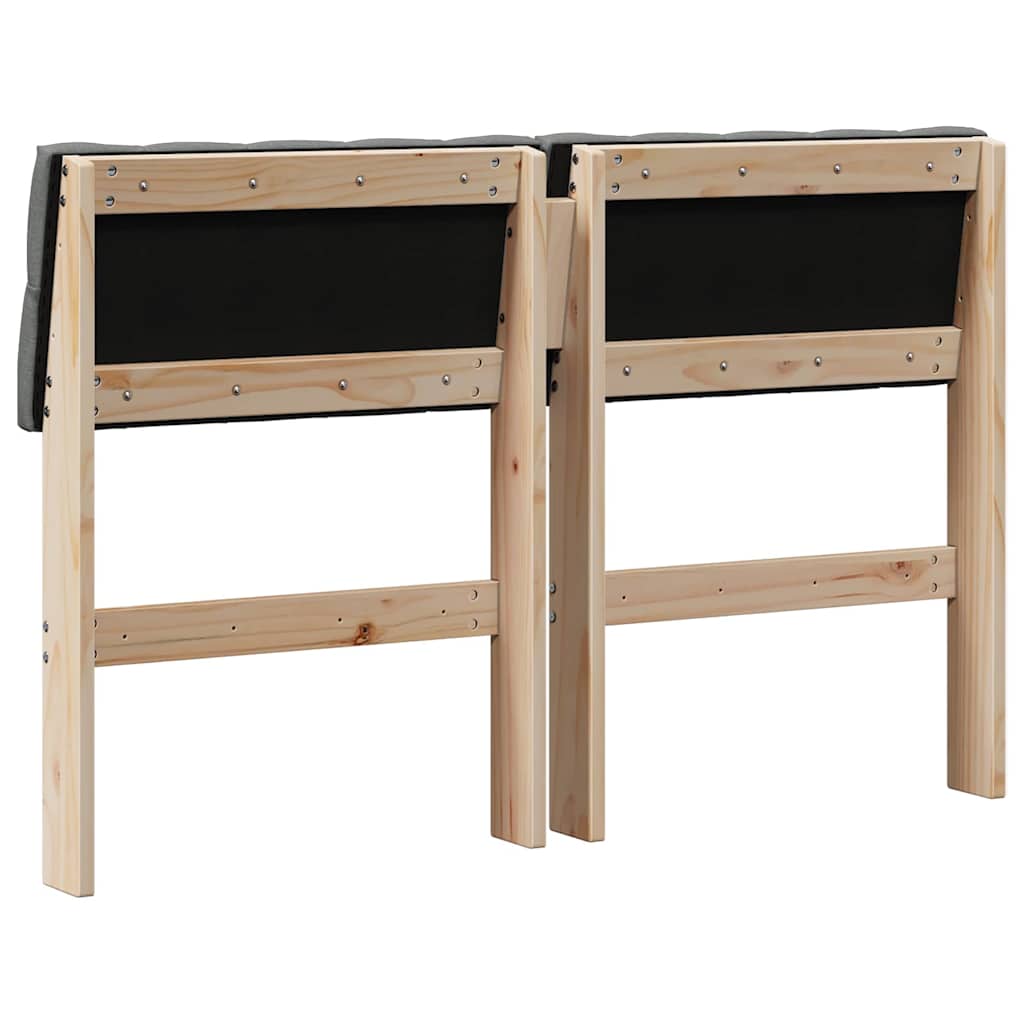 Gestoffeerd hoofdbord Donkergrijs 120 cm Massief grenenhout is nu te koop bij PeponiXL, paradijselijk wonen!