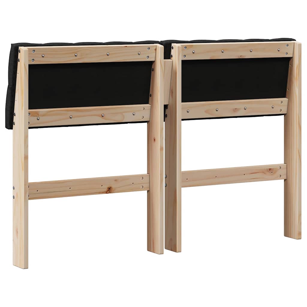 Gestoffeerd hoofdbord Zwart 120 cm Massief grenenhout is nu te koop bij PeponiXL, paradijselijk wonen!