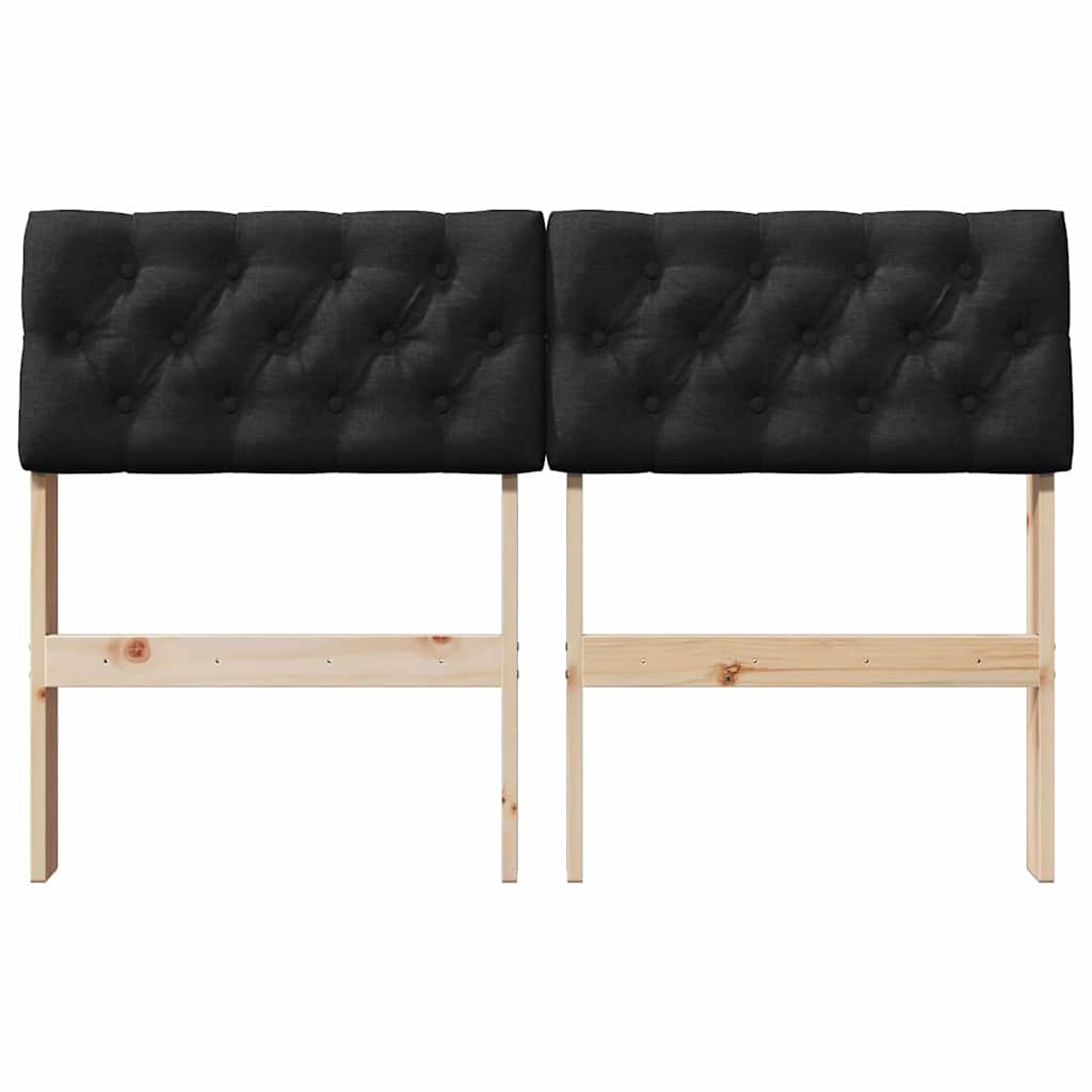 Gestoffeerd hoofdbord Zwart 120 cm Massief grenenhout is nu te koop bij PeponiXL, paradijselijk wonen!