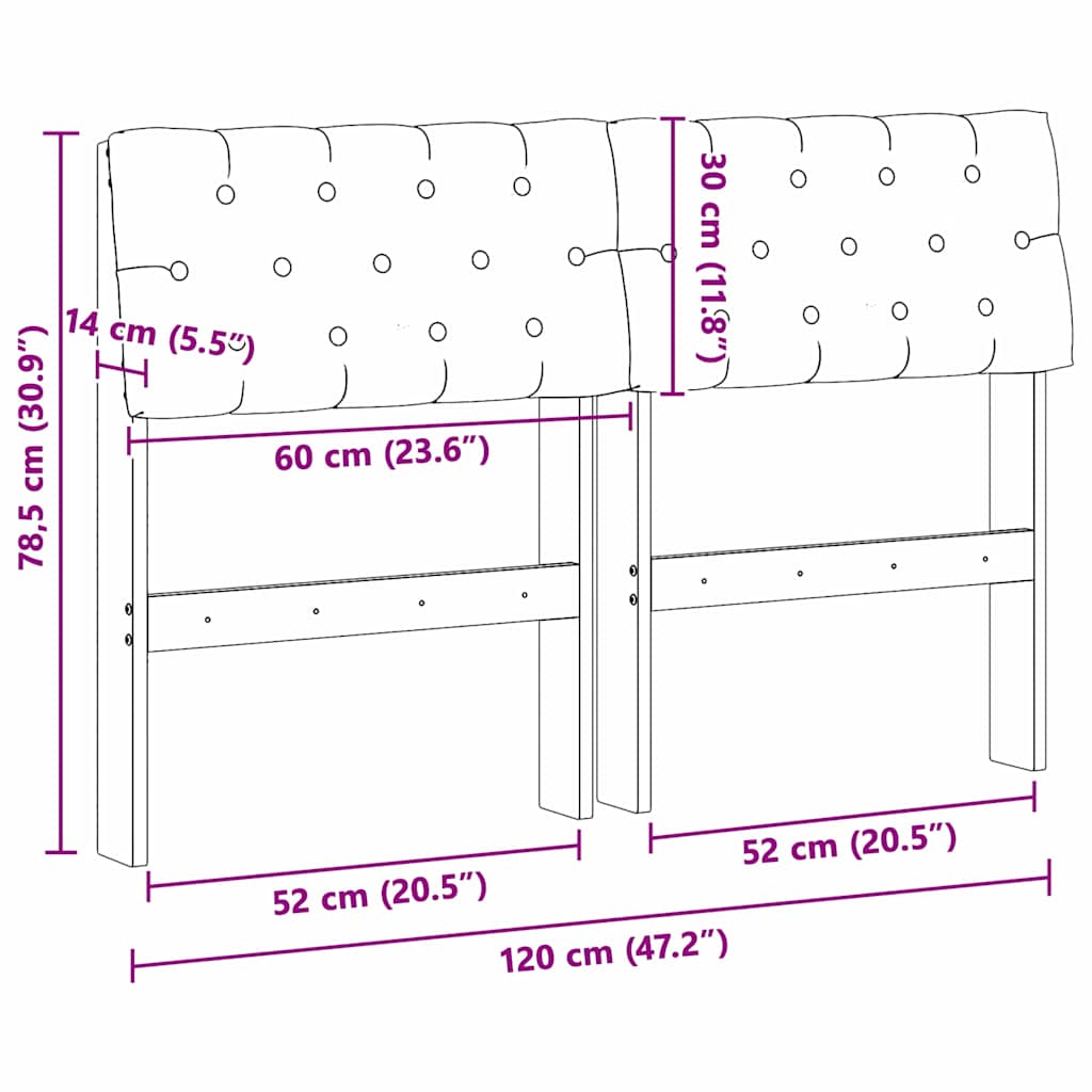 Gestoffeerd hoofdbord Zwart 120 cm Massief grenenhout is nu te koop bij PeponiXL, paradijselijk wonen!