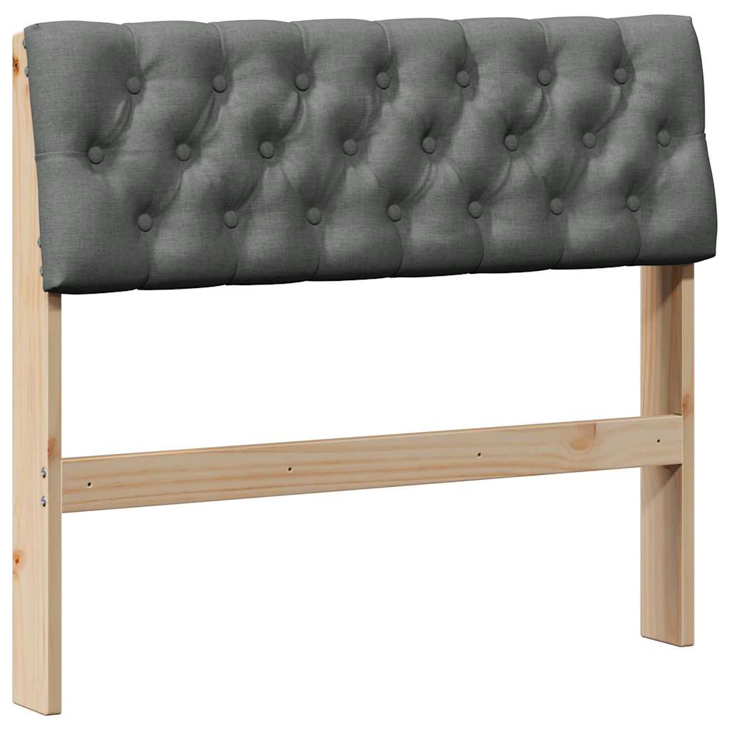 Gestoffeerd hoofdbord Donkergrijs 90 cm Massief grenenhout is nu te koop bij PeponiXL, paradijselijk wonen!