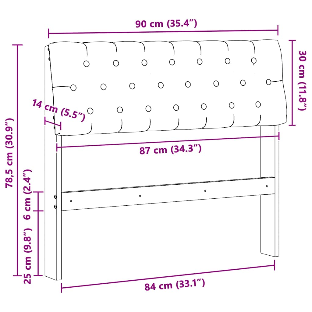 Gestoffeerd hoofdbord Donkergrijs 90 cm Massief grenenhout is nu te koop bij PeponiXL, paradijselijk wonen!