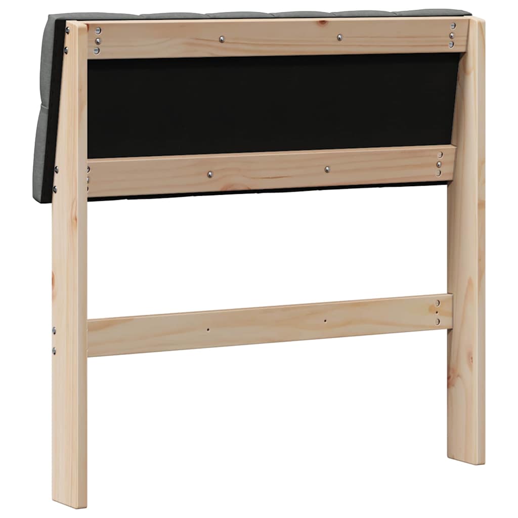 Gestoffeerd hoofdbord Donkergrijs 75 cm Massief grenenhout is nu te koop bij PeponiXL, paradijselijk wonen!